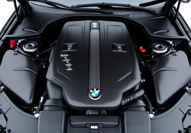 BMW M Series engine bay with carbon upgrades