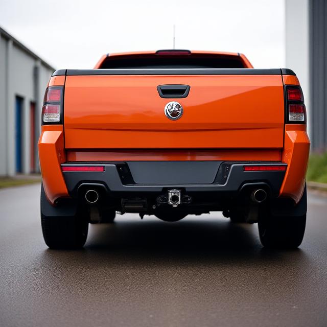 Holden Ute rear view showing custom exhaust tips
